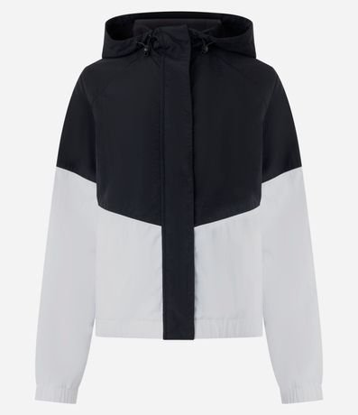 Campera Rompe Viento Bicolor en Laise con Capucha 5