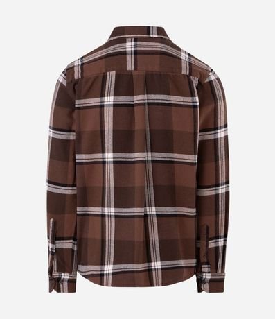 Camisa Regular en Franela con Estampado de Cuadros 6