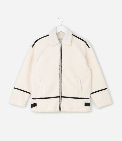 Campera en Pelo Artificial con Detalles Contrastantes - Talle 5 a 14 años