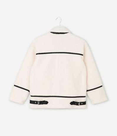 Campera en Pelo Artificial con Detalles Contrastantes - Talle 5 a 14 años 2
