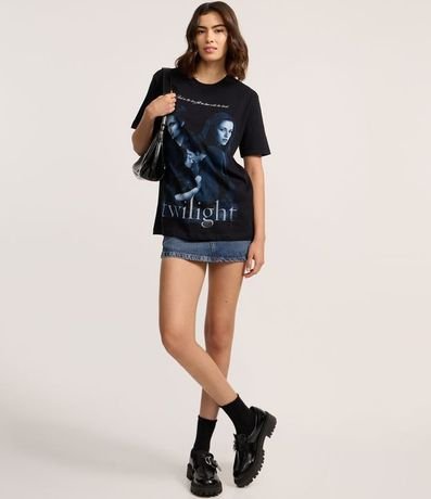 Remera en Algodón con Estampado Twlight Bela y Edward 2