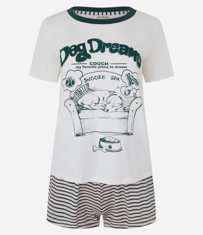 Pijama Corto en Viscolycra con Estampado Dog Dreams 4