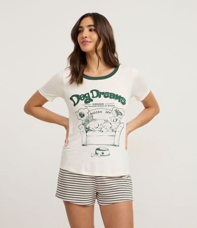 Pijama Corto en Viscolycra con Estampado Dog Dreams 2