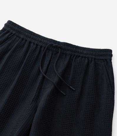 Bermuda en Algodón con Lazo en la Cintura y Textura Cuadros Verticales 9