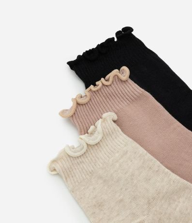 Kit 03 Medias Cano Mediana en Algodón con Puño Delicado 4