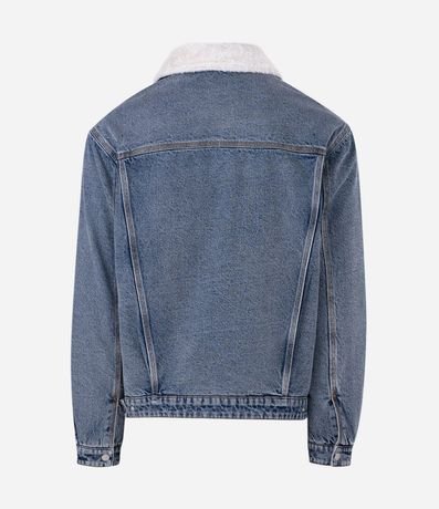 Campera Masculina Jeans con Cuello en Chenille 5