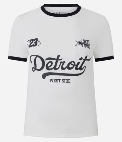 Remera T-shirt en Algodón con Estampado Lettering Detroit 4