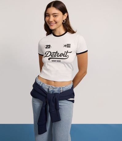 Remera T-shirt en Algodón con Estampado Lettering Detroit 3