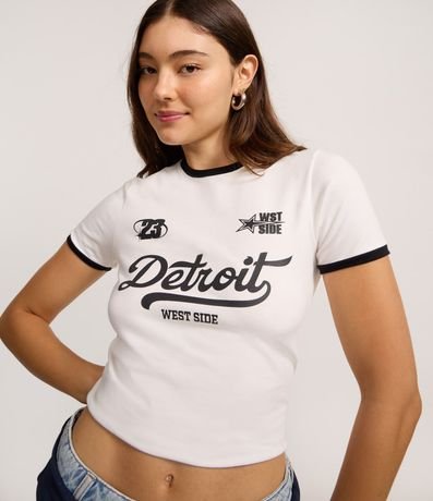 Remera T-shirt en Algodón con Estampado Lettering Detroit 1