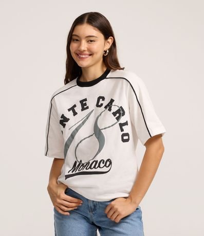 Remera en Algodón con Estampado Lettering Monte Carlo 1