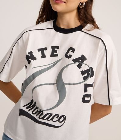 Remera en Algodón con Estampado Lettering Monte Carlo 3