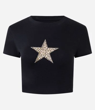 Remera en Algodón con Estrela de Animal Print 4