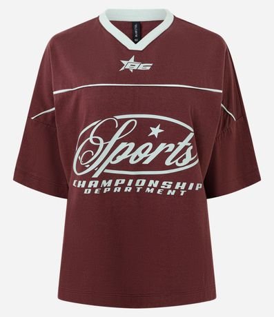 Remera Boxy con Estampado Sports y Detalles en las Mangas 5