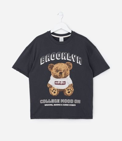 Remera Infantil con Estampado de Oso – Talle 7 a 14 años 2