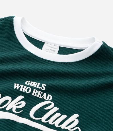 Blusa Infantil en Rib con Lettering Book Club – Talle 7 a 16 años 6