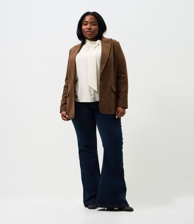 Blazer Polyvelour Espina de Pez Curve & Plus Size 2