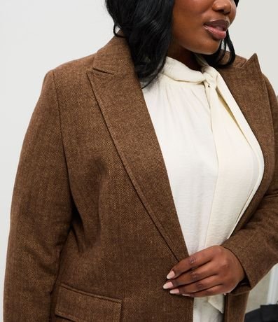 Blazer Polyvelour Espina de Pez Curve & Plus Size 3
