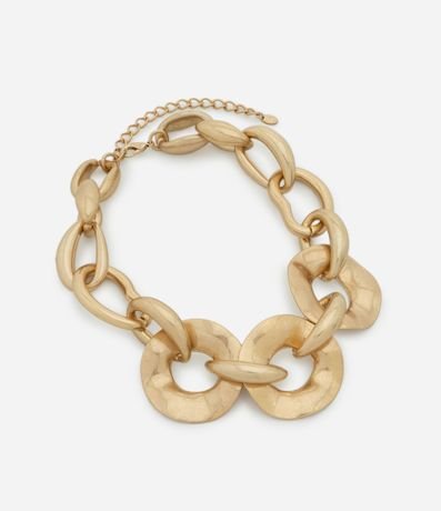 Collar Cadena Maxi en Metal con Eslabones Achatados 2