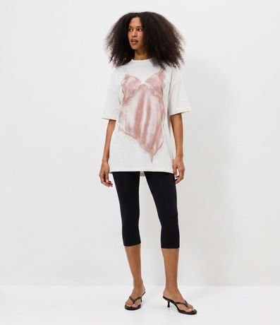 Remera Regular en Algodón con Estampa de Vestido