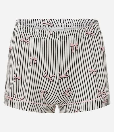 Pijama Short Doll en Viscolycra con Estampado Rayada y Moñitas 3
