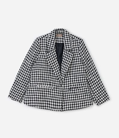 Blazer Tweed de Cuadros con Abotonado Sencillo Curve & Plus Size 5