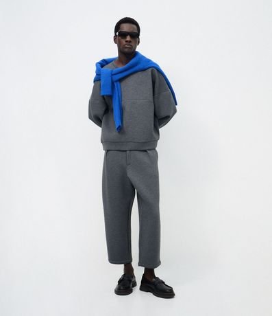 Buzo Masculino en Malla Pesada Scuba Oversized Cuello Redondo 4