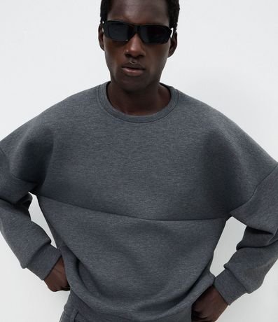 Buzo Masculino en Malla Pesada Scuba Oversized Cuello Redondo 5