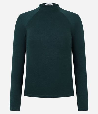 Blusa Básica en Viscosa con Cuello Alto y Sisa Raglán 5