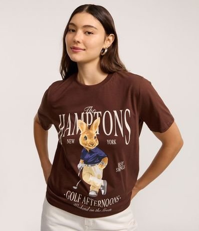 Remera T-shirt en Algodón con Estampa The Hamptons