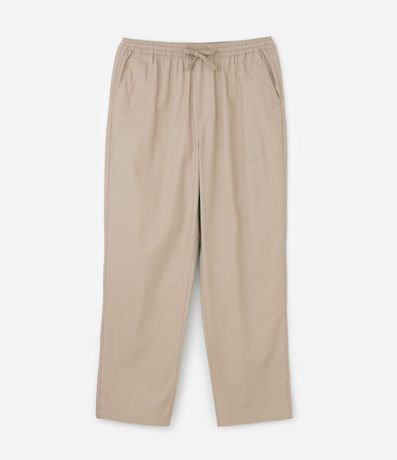 Pantalón Sarga Lisa con Cintura Elástica y Lazo Modelo Relaxed 6