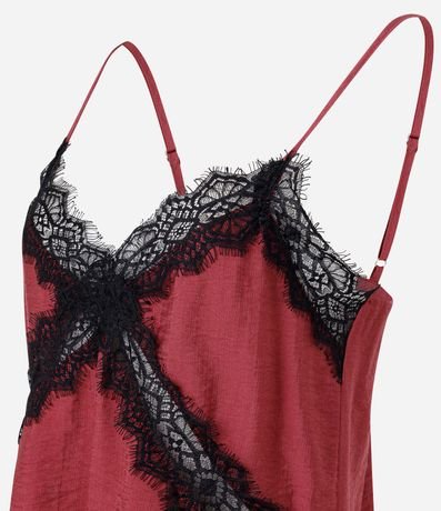 Blusa en Crepé con Breteles Finos y Encaje Cruzada en el Busto 5