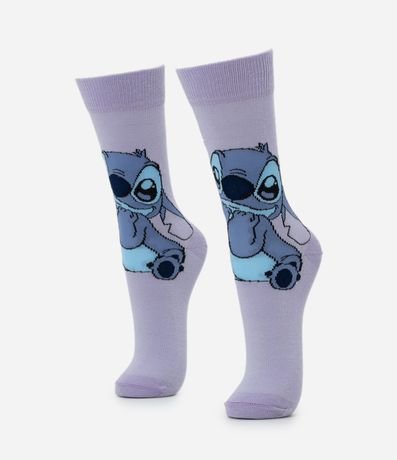 Media Caña Larga en Algodón con Estampado Stitch 1