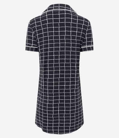 Camisón en Viscosa con Abotonado y Estampa de Cuadros 2