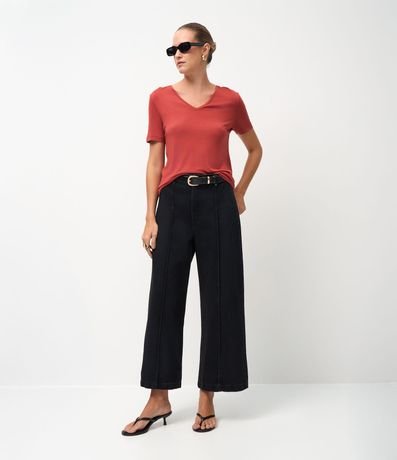 Blusa Básica en Viscosa con Escote V 2