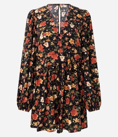 Enterito Corto con Escote V y Estampado Floral 5