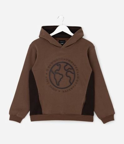 Saco Infantil Algod�n con Capucha y Embossed - Talle 5 a 14 a�os
