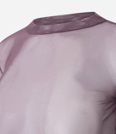 Blusa en Tule con Cuello Alto y Fruncidos 6