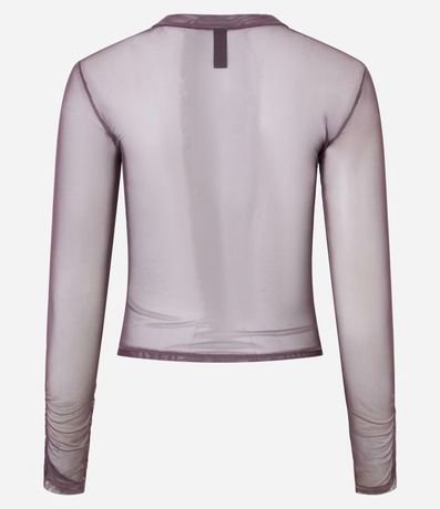 Blusa en Tule con Cuello Alto y Fruncidos 7