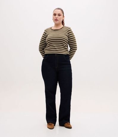 Pantalón Recto en Jeans con Elastano Curve & Plus Size