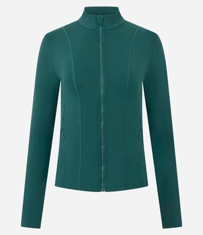 Campera Deportiva en Microfibra con Cremallera y Bolsillos