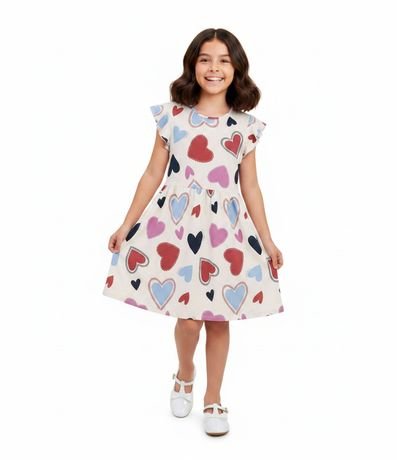 Vestido Infantil con Estampado de Corazones – Talle 5 a 14 años 1