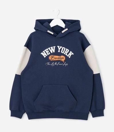 Buzo Relaxed Infantil con Capucha y Lettering Bordado – Talle 5 a 14 años