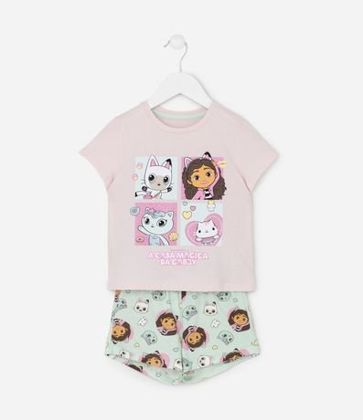 Pijama Infantil con Blusa y Short con Estampado Gabby y Gatitos - Talle 2 A 6 años