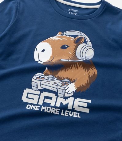 Pijama Infantil Manga Larga Estampa Carpincho Gamer – Talle 7 a 16 años 11