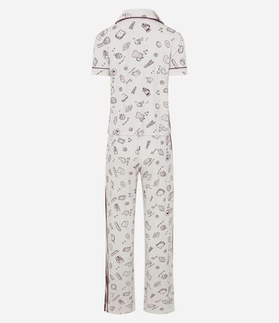 Pijama Americana Larga con Estampa de Mini Íconos 2