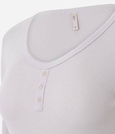 Blusa de Pijama Regular en Rib con Botones 5