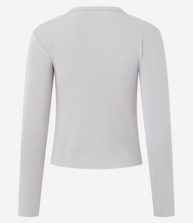 Blusa de Pijama Regular en Rib con Botones 6