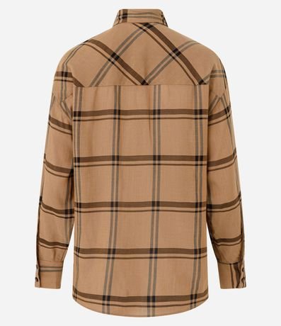 Camisa de Cuadros en Viscosa con Cuello Lazo 7