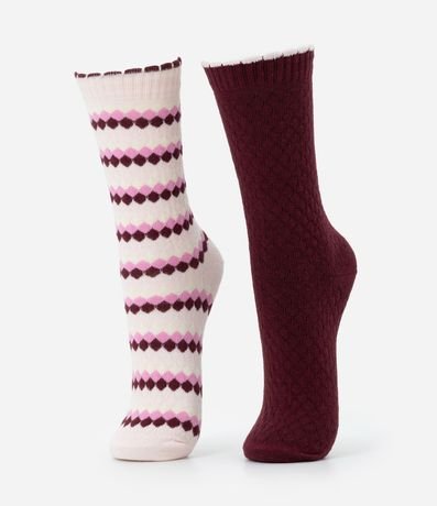 Kit 02 Medias en Algodón Texturizadas