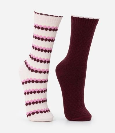 Kit 02 Medias en Algodón Texturizadas 2